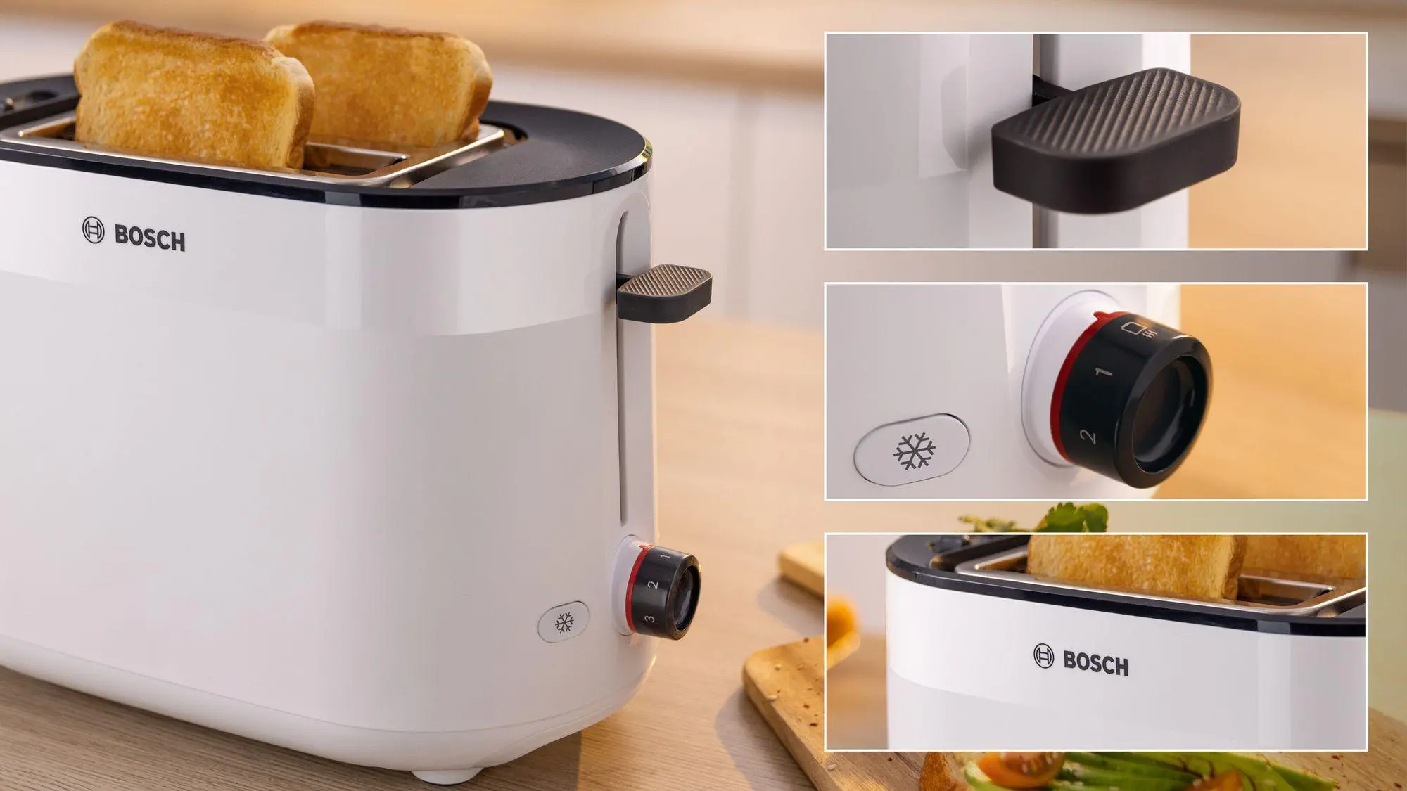 Toster Bosch TAT2M121 Ruszt do bułek Rozmrażanie 950W