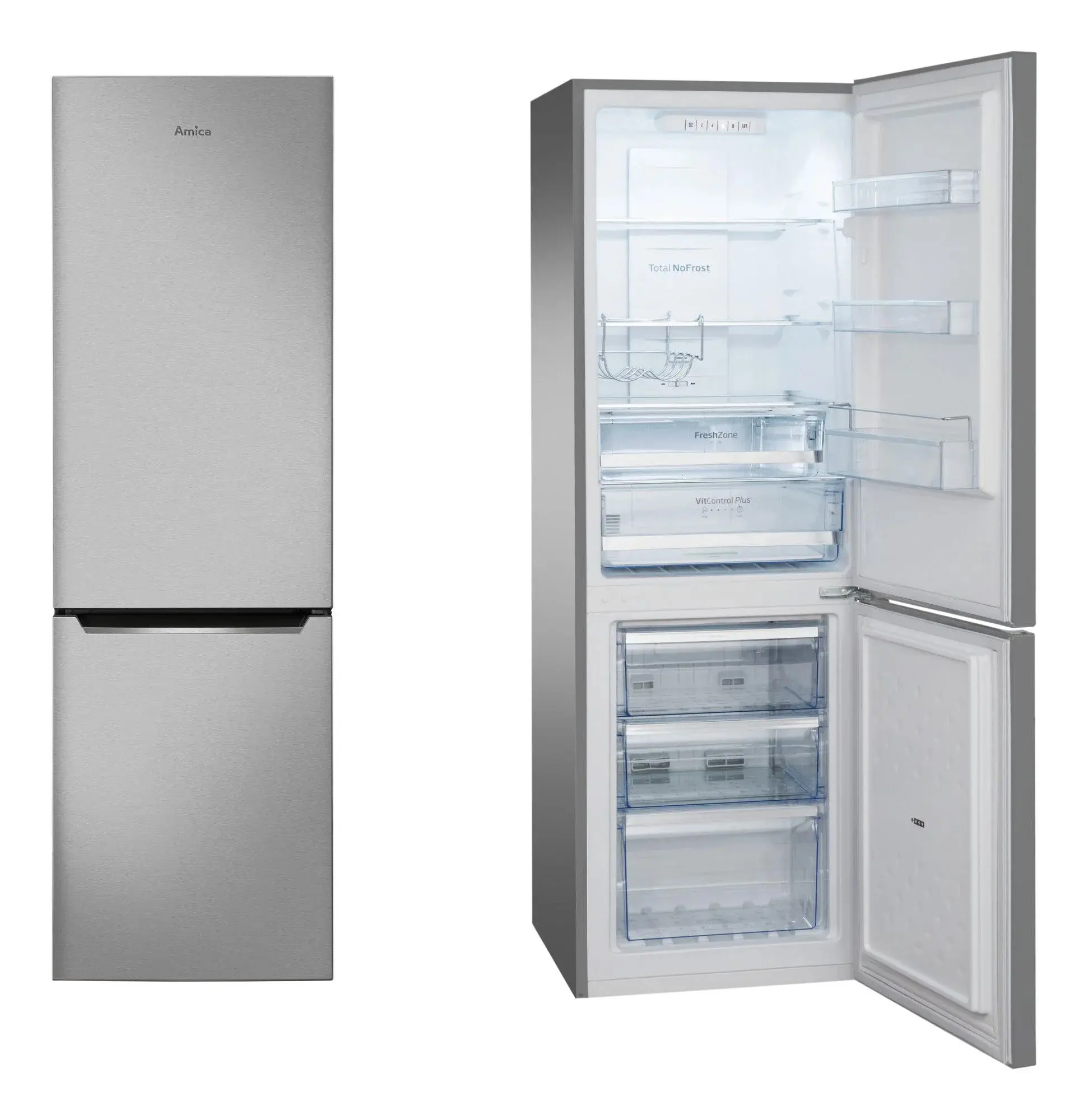 Lodówka Amica FK2695.4FTX(E) Pełny No Frost 170cm Inox