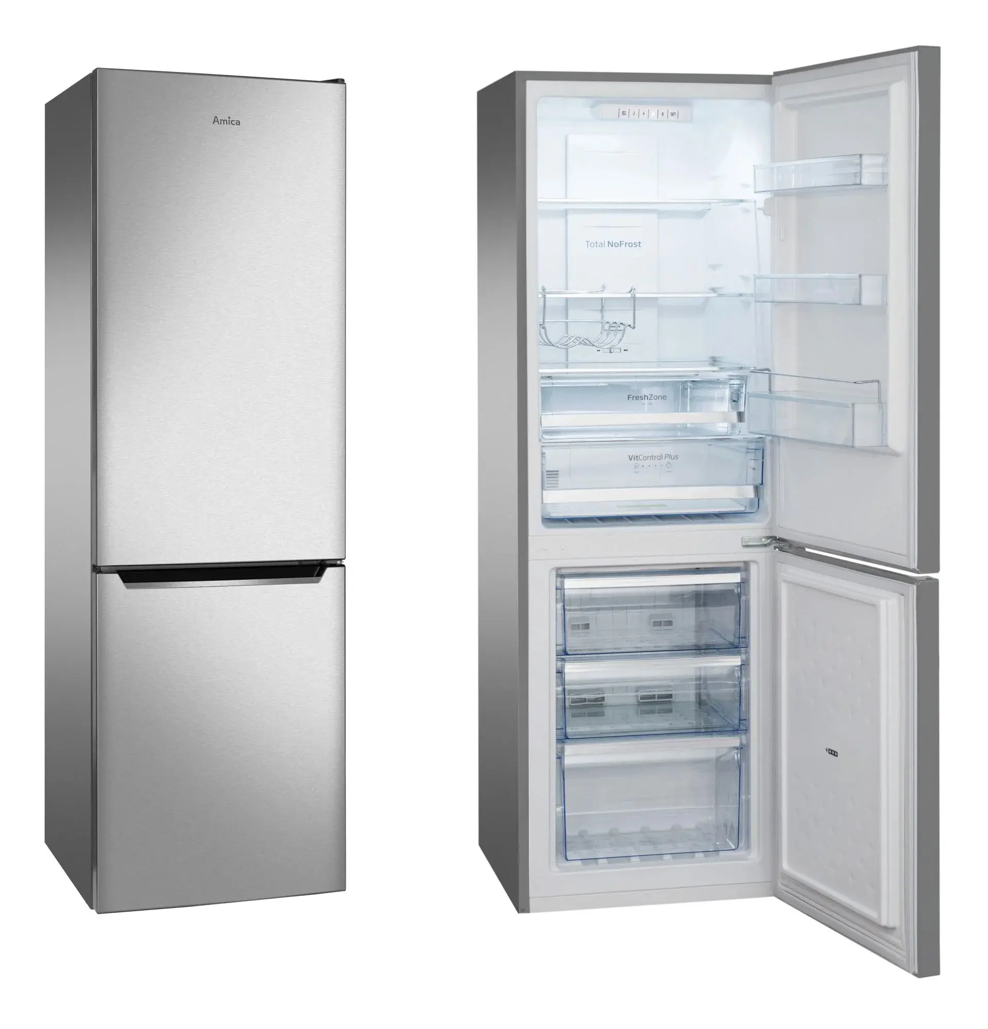 Lodówka Amica FK2695.4FTX(E) Pełny No Frost 170cm Inox