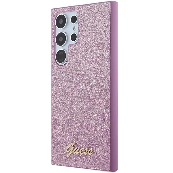Etui Guess Glitter Script GUHCS24LHGGSHU do Samsung Galaxy S24 Ultra Fioletowy