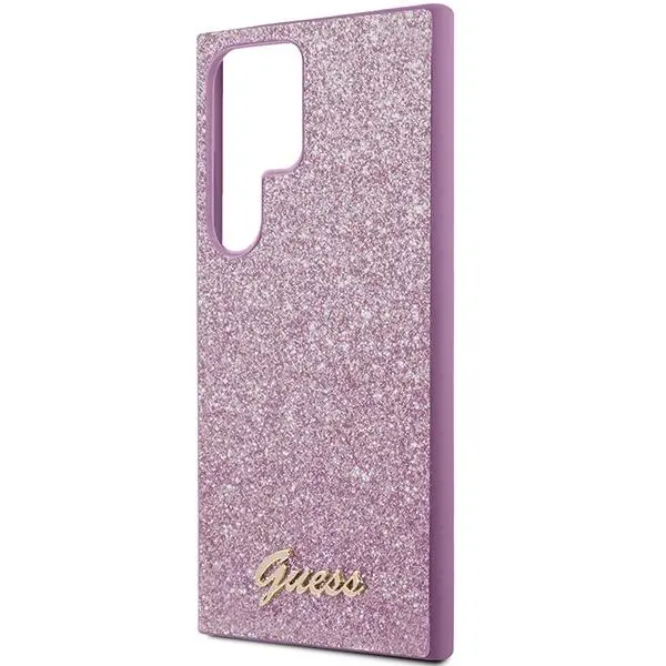 Etui Guess Glitter Script GUHCS24LHGGSHU do Samsung Galaxy S24 Ultra Fioletowy