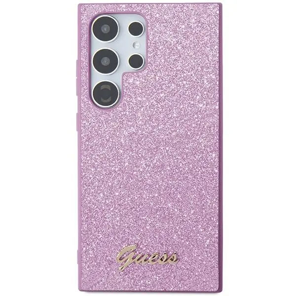 Etui Guess Glitter Script GUHCS24LHGGSHU do Samsung Galaxy S24 Ultra Fioletowy