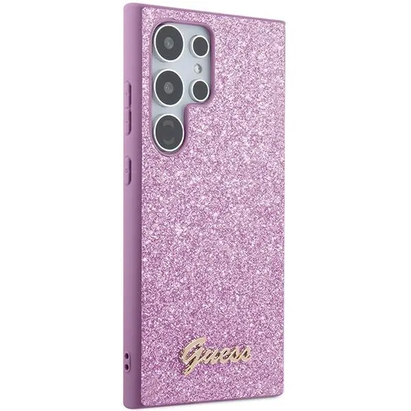 Etui Guess Glitter Script GUHCS24LHGGSHU do Samsung Galaxy S24 Ultra Fioletowy