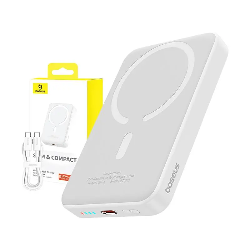 Powerbank Baseus P10059001223-00 Magnetic Mini Air 10000mAh 20W Biały