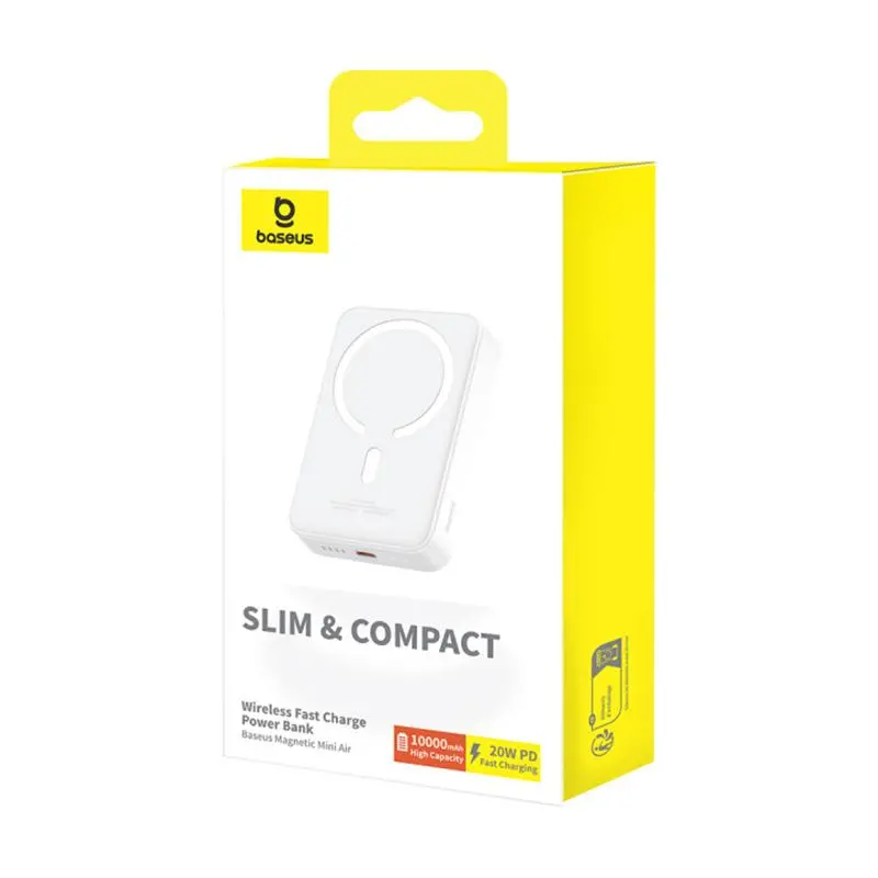 Powerbank Baseus P10059001223-00 Magnetic Mini Air 10000mAh 20W Biały