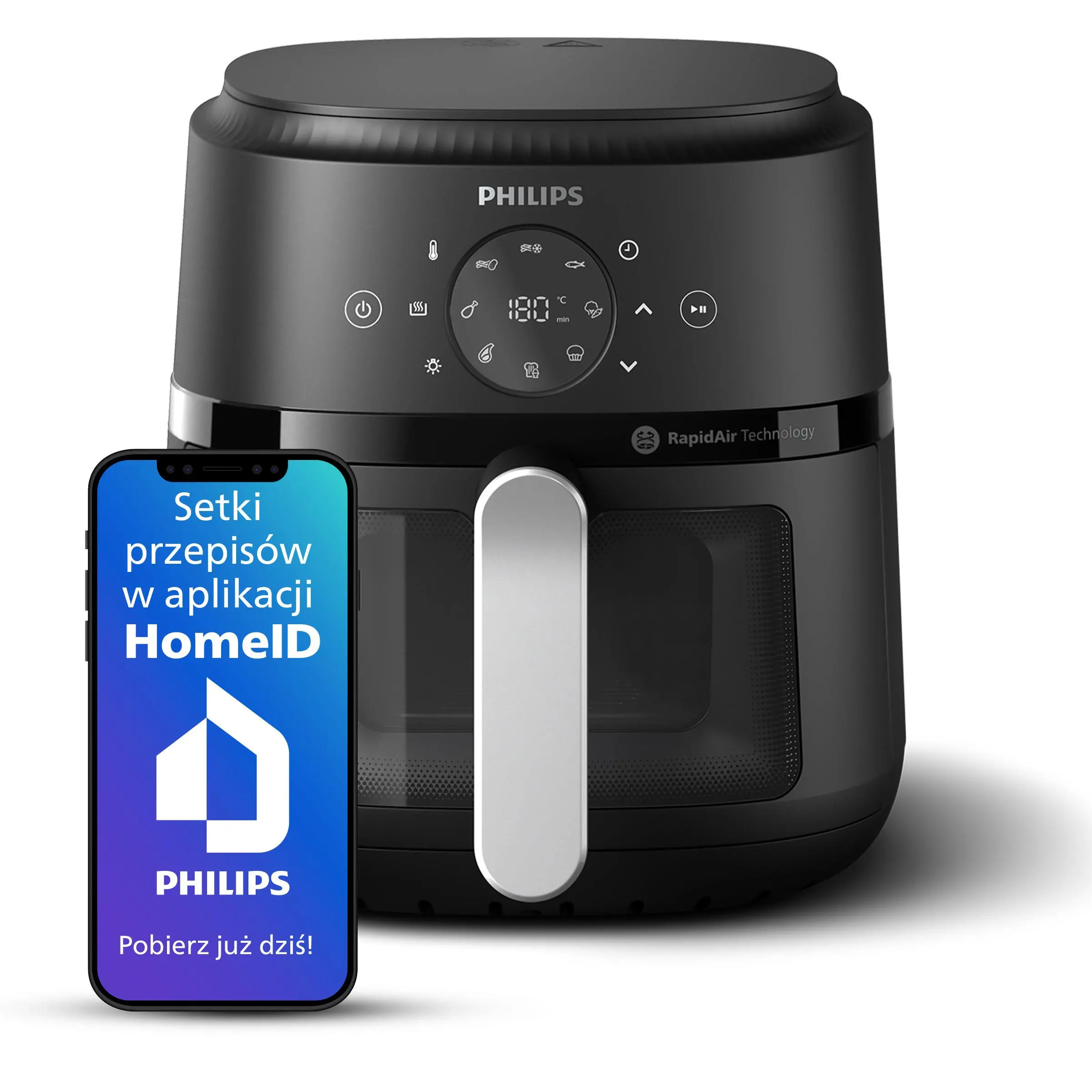 Frytkownica beztłuszczowa Philips OVI NA221/00 1500W 4,2l Aplikacja mobilna