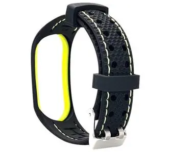 Pasek Beline do Mi Band 7 Sport Czarno-limonkowy