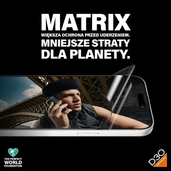 Szkło hybrydowe PanzerGlass Matrix D3O UWF iPhone 15 Pro Ultra-Wide-Fit rPET Screen Protection Easy Aligner Included