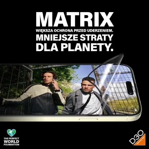 Szkło hybrydowe PanzerGlass Matrix D3O UWF iPhone 15 Plus Ultra-Wide-Fit rPET Screen Protection Easy Aligner Included