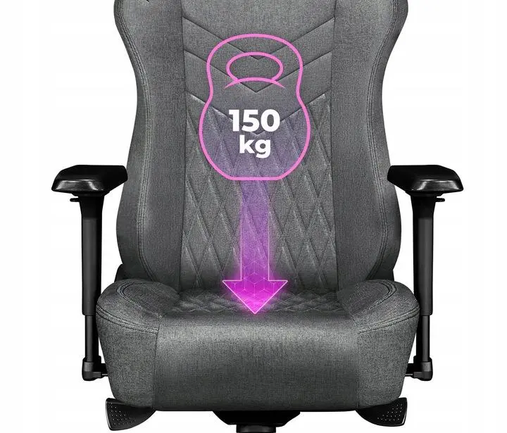 Fotel Yumisu 2053 Magnetic Materiał Biurowy do 150kg Tkanina Jasnoszaro-czarny