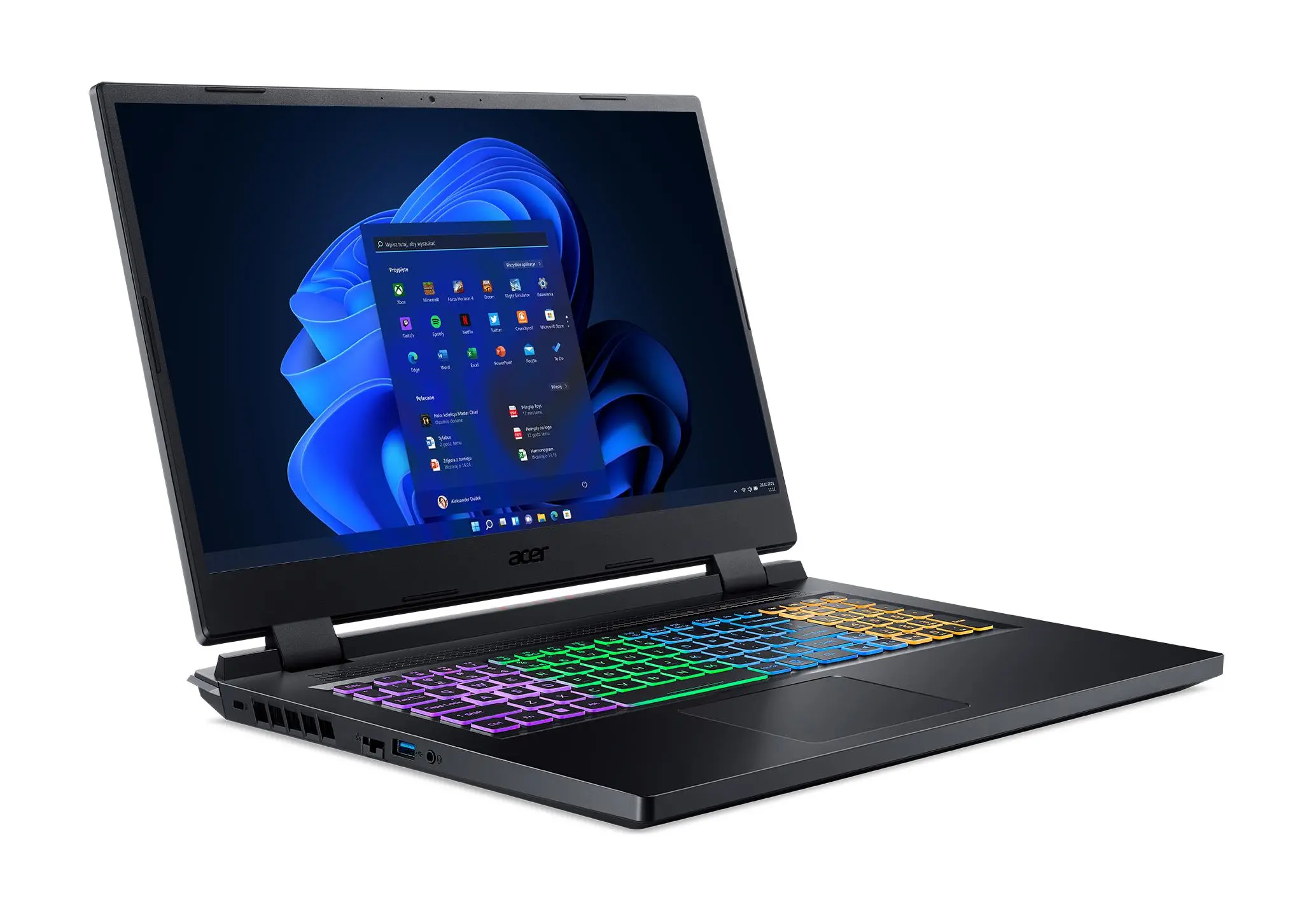 Laptop gamingowy Acer Nitro 5 AN517-55-533M 17,3" 144Hz i5-12450H 16GB RAM 1TB Dysk SSD RTX4050 DLSS3 Win11 Czarny