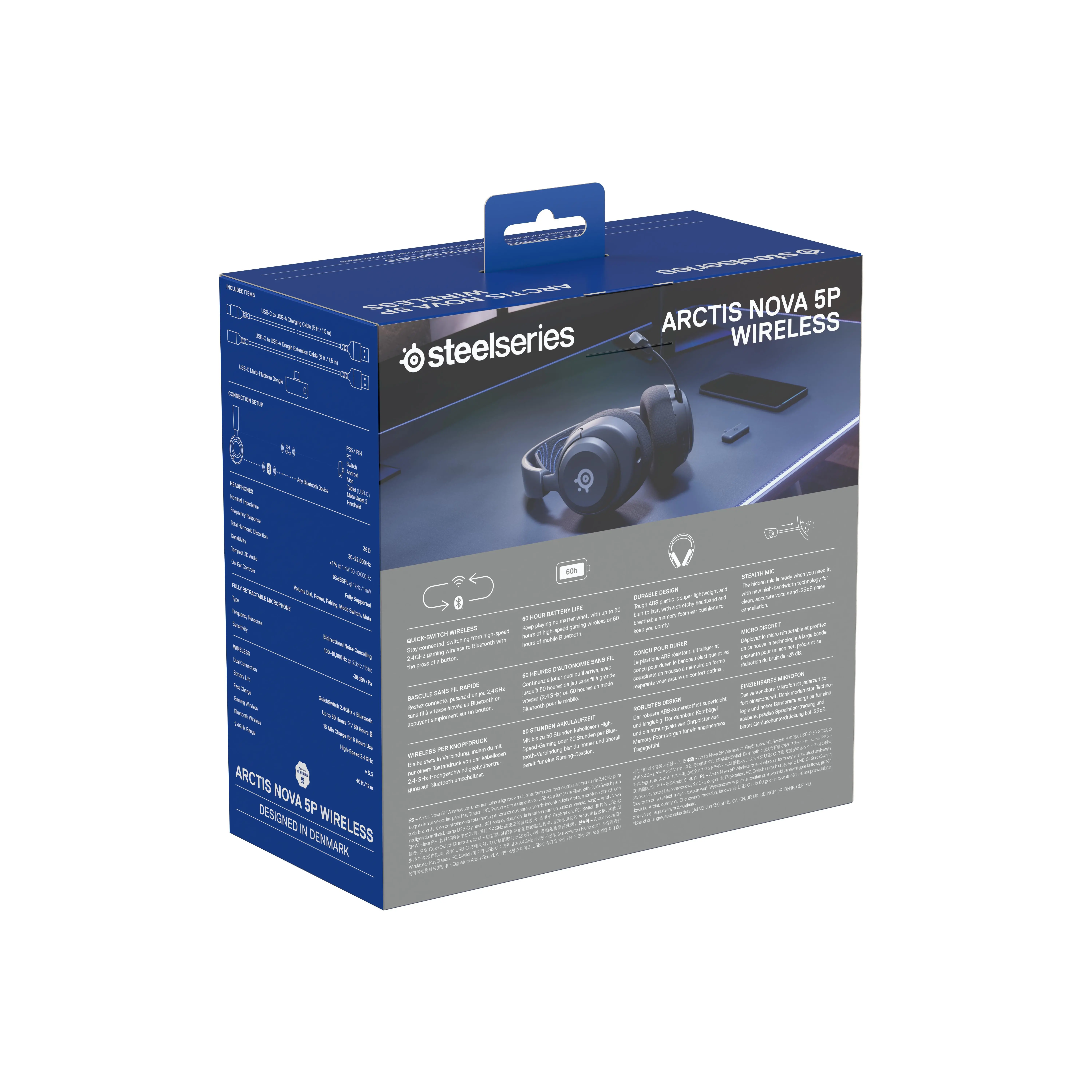 Słuchawki bezprzewodowe z mikrofonem SteelSeries Arctis Nova 5P Wireless Nauszne Czarny
