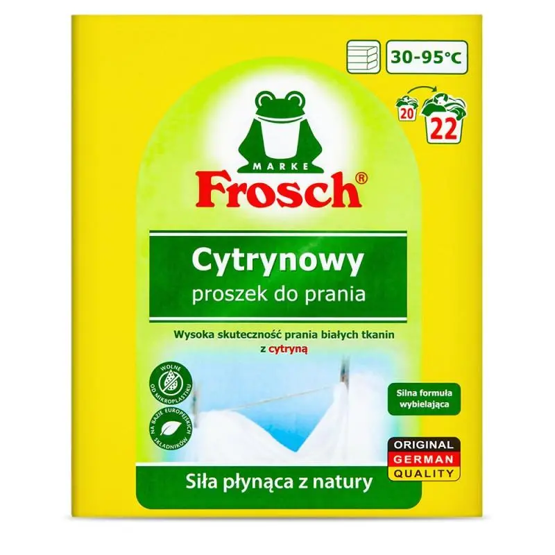 Proszek do prania Frosch Białe tkaniny Cytrynowy 1,45kg