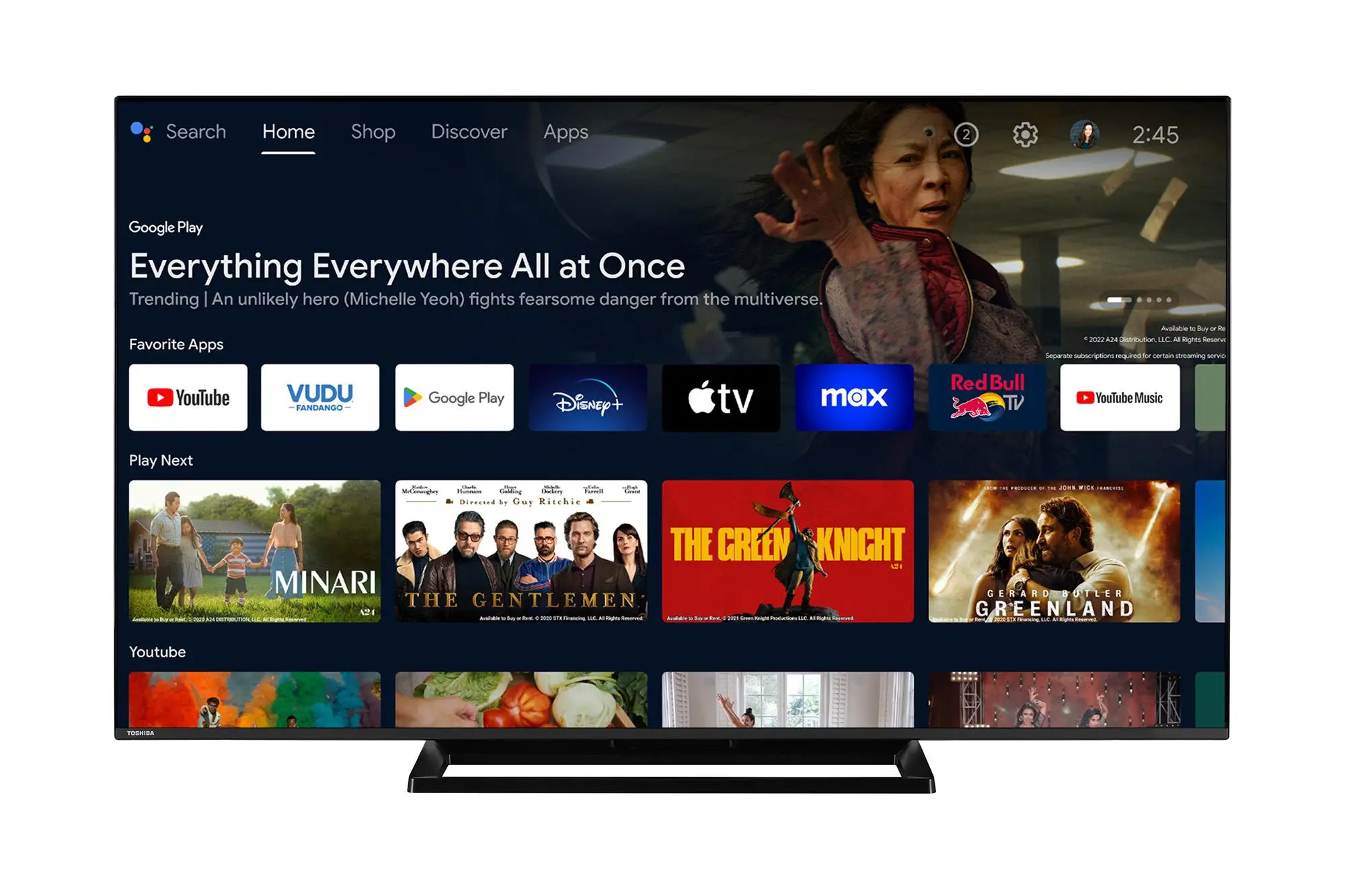 Telewizor Toshiba 65UA3E63DG 65" LED 4K Android TV Dolby Vision Dolby Atmos HDMI 2.1 DVB-T2
