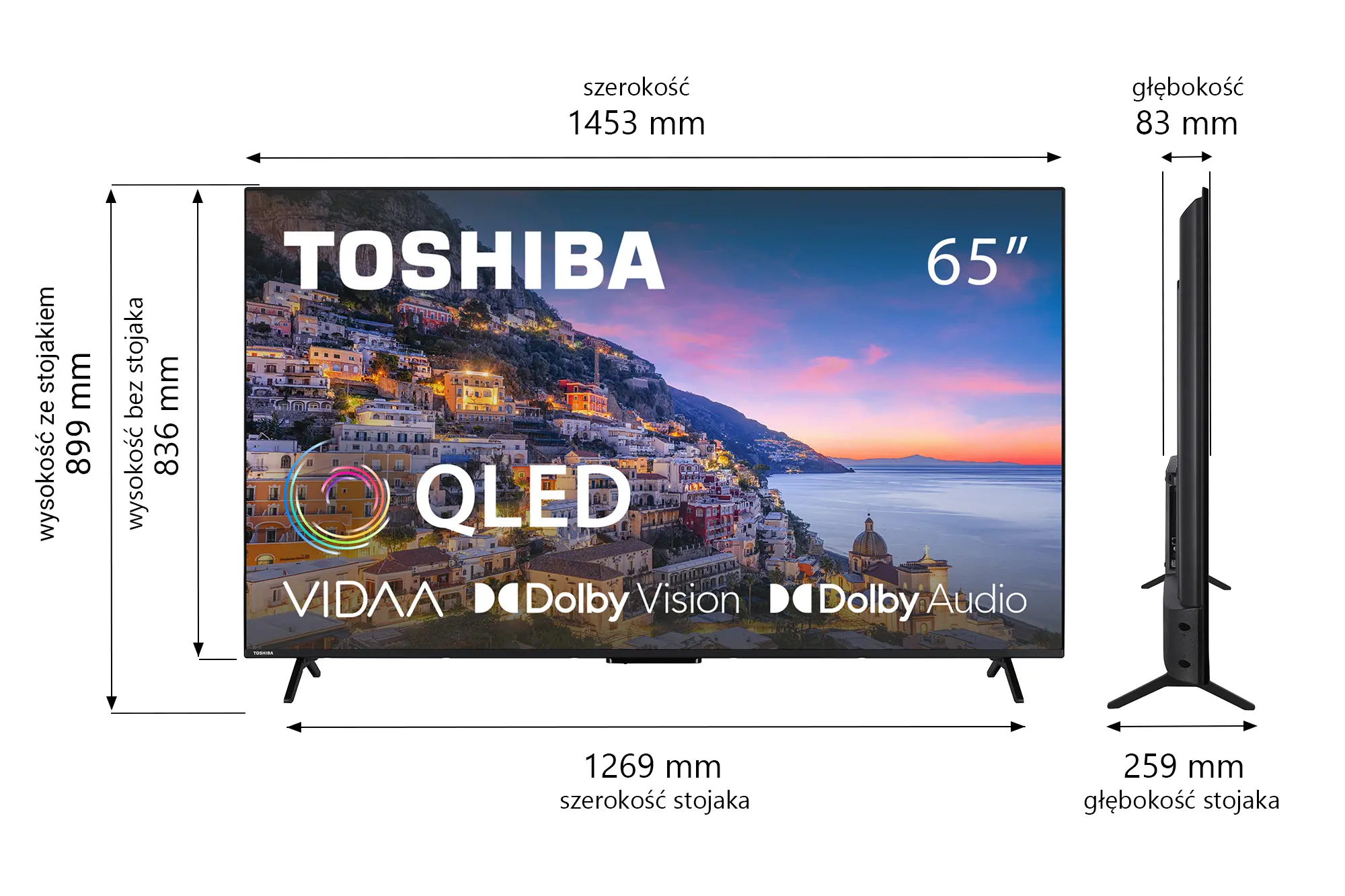 Telewizor Toshiba 65QV2463DG 65" QLED 4K Smart TV VIDAA Dolby Vision DVB-T2