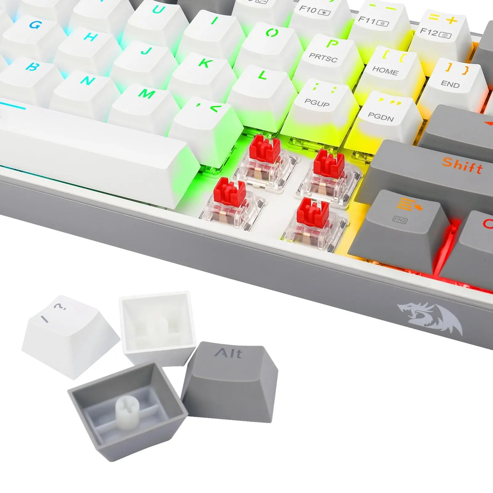 Klawiatura mechaniczna Redragon K616-RGB Fizz Pro Biało-szary