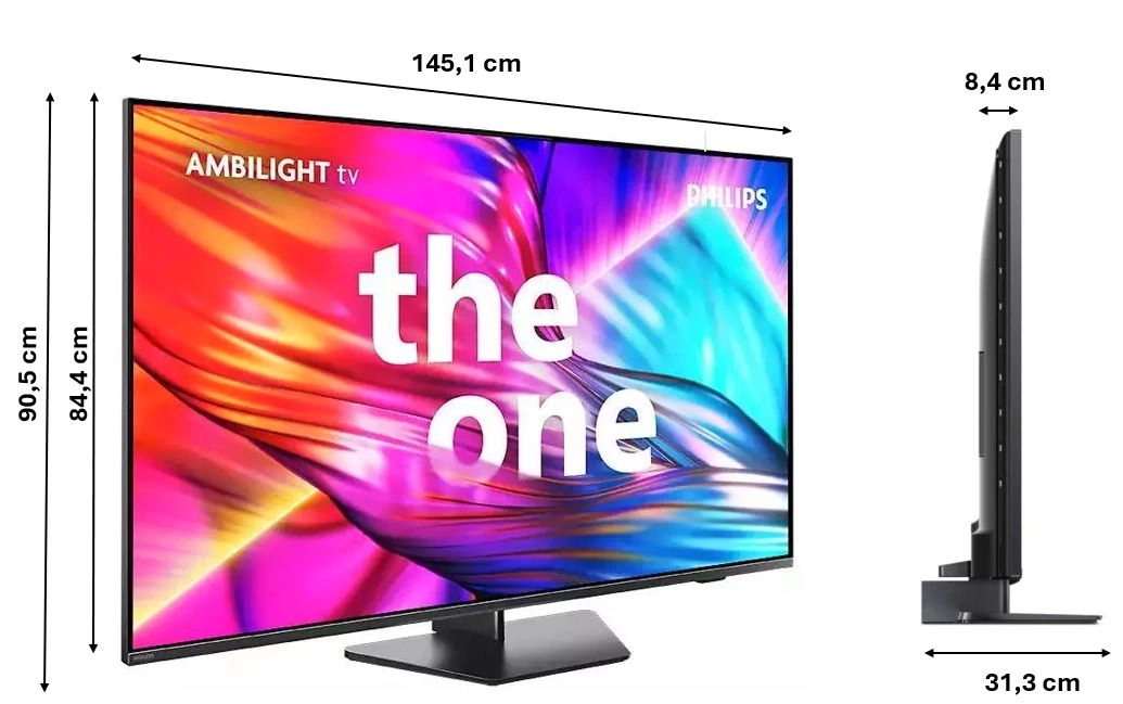 Telewizor Philips The One 65PUS8919/12 65" LED 4K 144Hz Smart TV Ambilight Dolby Vision Dolby Atmos DTS-X DVB-T2