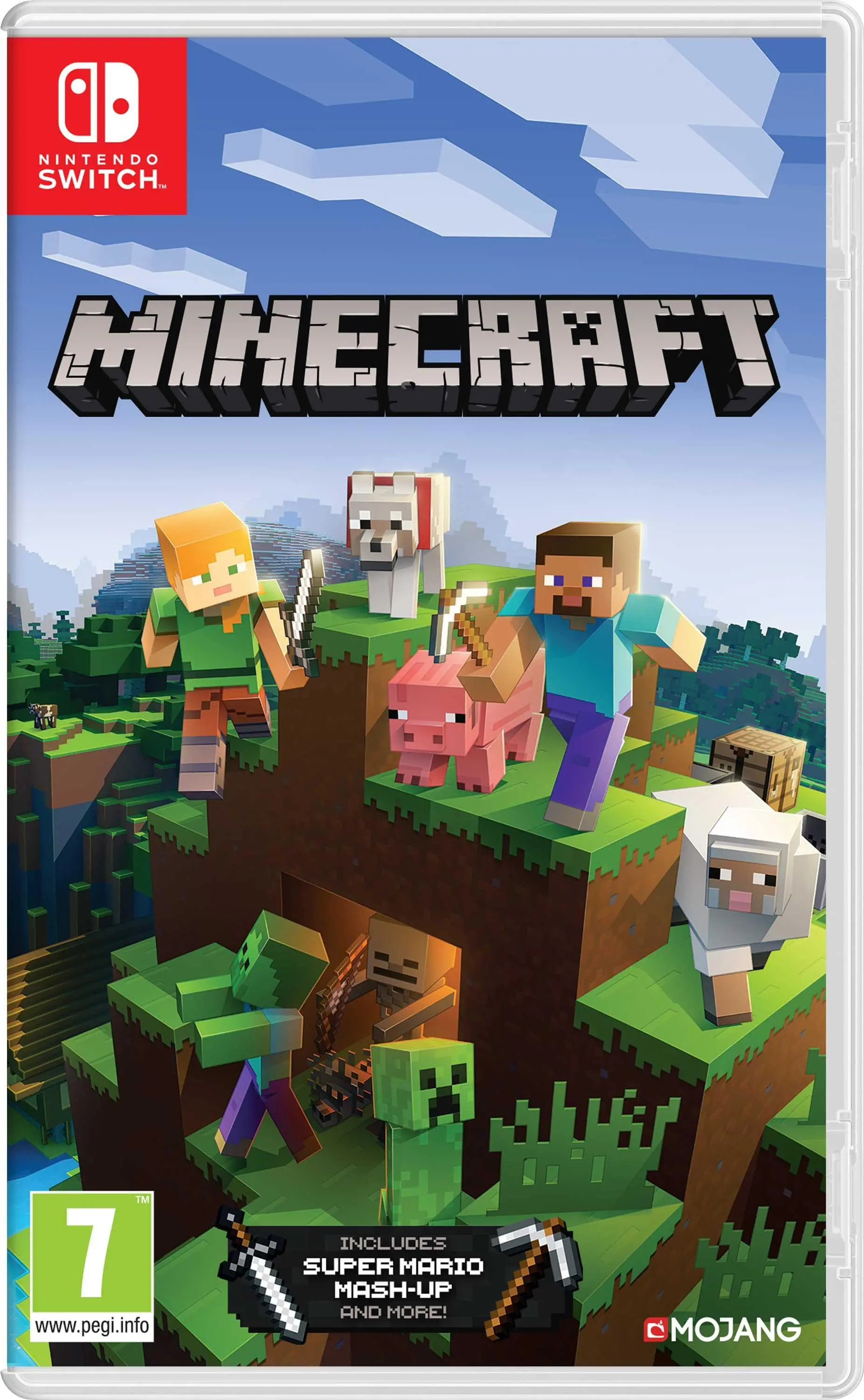 Konsola Nintendo Switch OLED Czerwono-niebieski + Minecraft