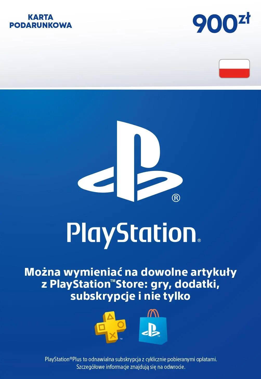 Doładowanie Sony PlayStation Network 900 zł [kod aktywacyjny]