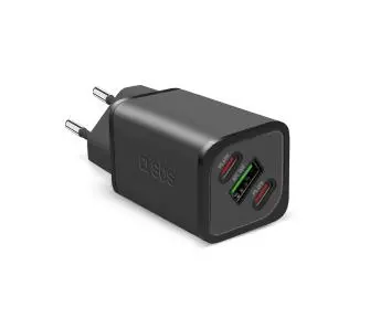 Ładowarka sieciowa SBS GAN PD 65W 2xUSB-C USB Czarny