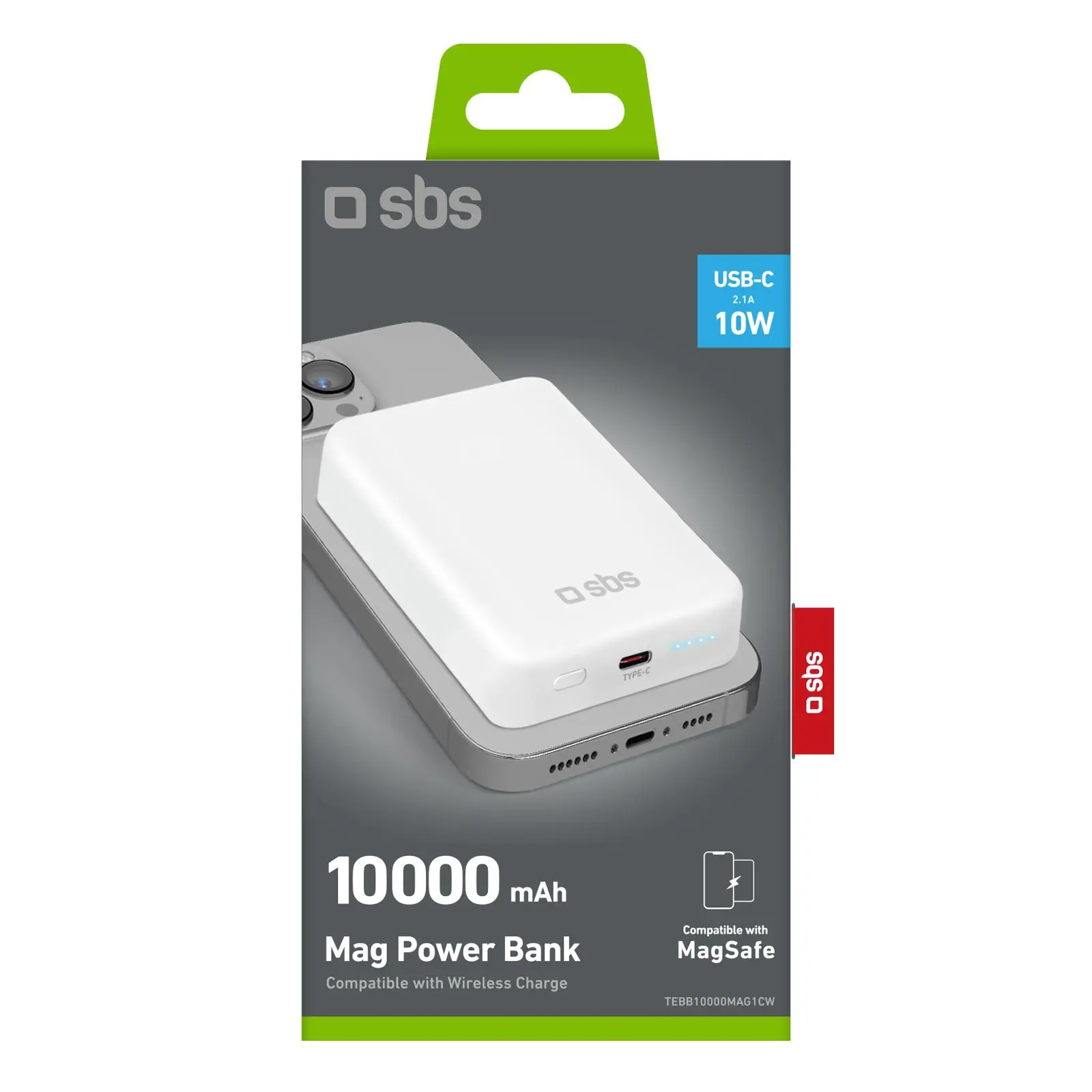 Powerbank SBS TEBB10000MAG1CW 10000mAh Magsafe10W Biały
