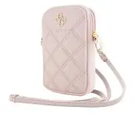 Guess torebka Zip Quilted 4G Różowy