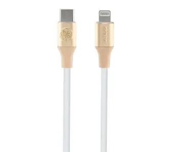 Kabel Guess Ebossed Logo USB-C do Lightning 1,5m Fast Charging Złoty