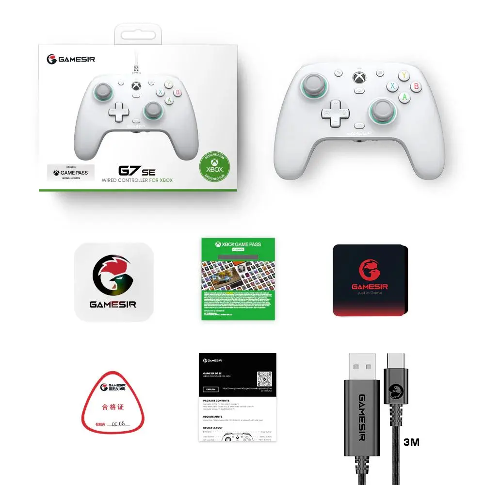 Pad GameSir HRG2298 G7 SE Wired do PC Xbox Przewodowy Biały