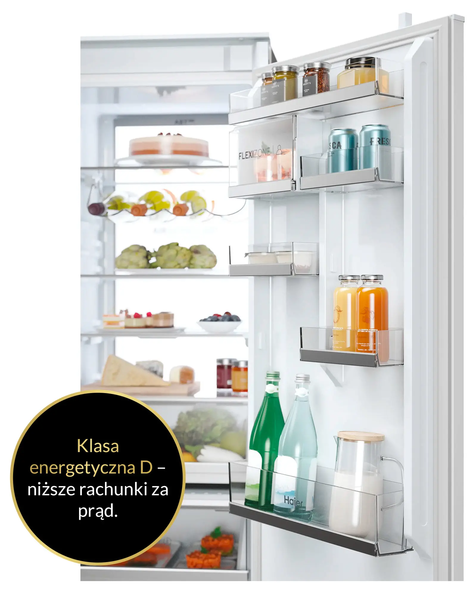 Lodówka Haier ID Seria 6 HBW7518DT Pełny No Frost 177,2cm Szuflada z kontrolą wilgotności