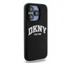 Etui DKNY Liquid Silicone White Printed Logo MagSafe do iPhone 15 Pro Czarny