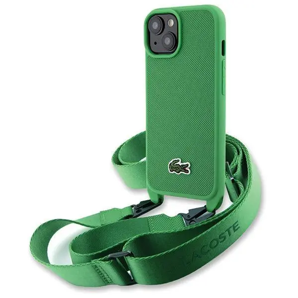 Etui Lacoste LCHCP15SSPVCN Hardcase Iconic Petit Pique Crossbody do iPhone 15 Zielony