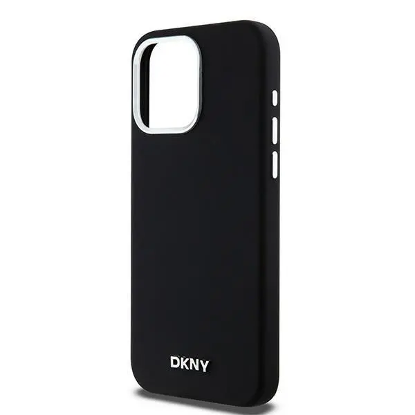 Etui DKNY Hardcase Liquid Silicone Small Metal Logo MagSafe do iPhone 15 Pro Max Czarny