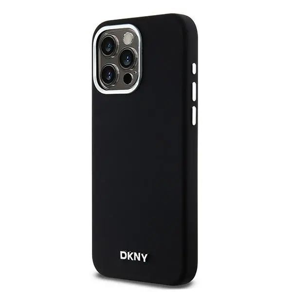 Etui DKNY Hardcase Liquid Silicone Small Metal Logo MagSafe do iPhone 15 Pro Max Czarny