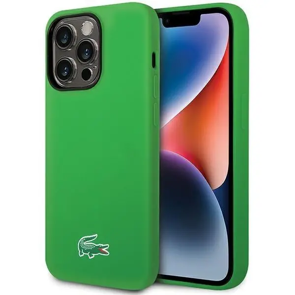 Etui Lacoste LCHMP15XSLON Hardcase Silicone MagSafe do iPhone 15 Pro Max Zielony
