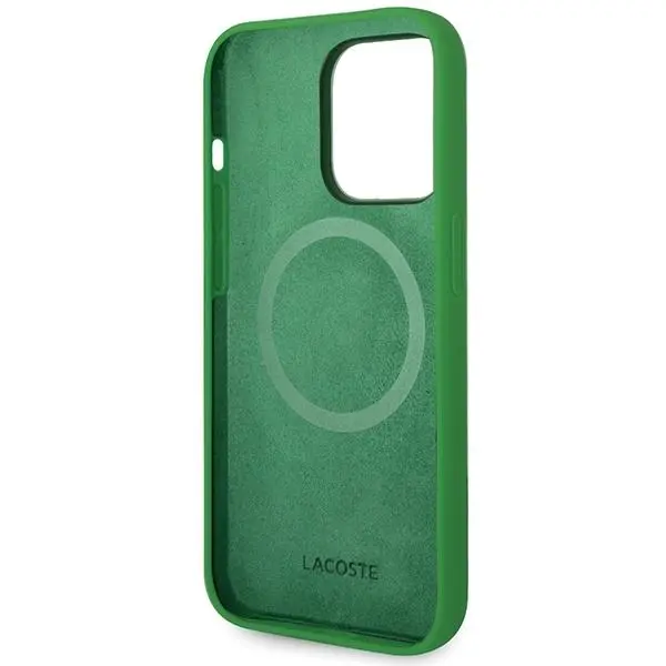 Etui Lacoste LCHMP15XSLON Hardcase Silicone MagSafe do iPhone 15 Pro Max Zielony