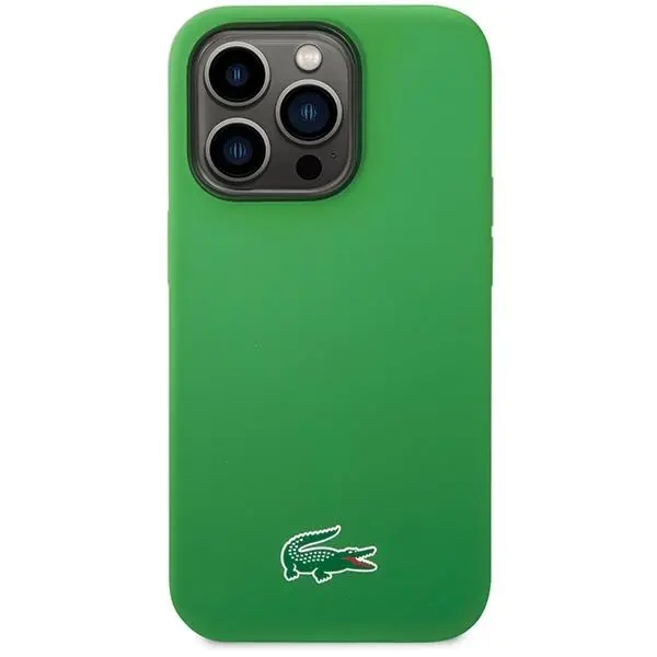 Etui Lacoste LCHMP15XSLON Hardcase Silicone MagSafe do iPhone 15 Pro Max Zielony