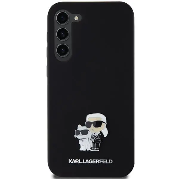 Etui Karl Lagerfeld Hardcase Silicone Karl&Choupette Metal Pin do Samsung Galaxy S24+ Czarny
