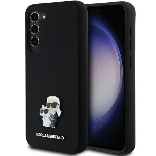 Etui Karl Lagerfeld Hardcase Silicone Karl&Choupette Metal Pin do Samsung Galaxy S24+ Czarny