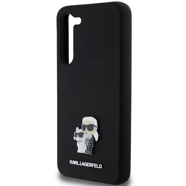Etui Karl Lagerfeld Hardcase Silicone Karl&Choupette Metal Pin do Samsung Galaxy S24+ Czarny