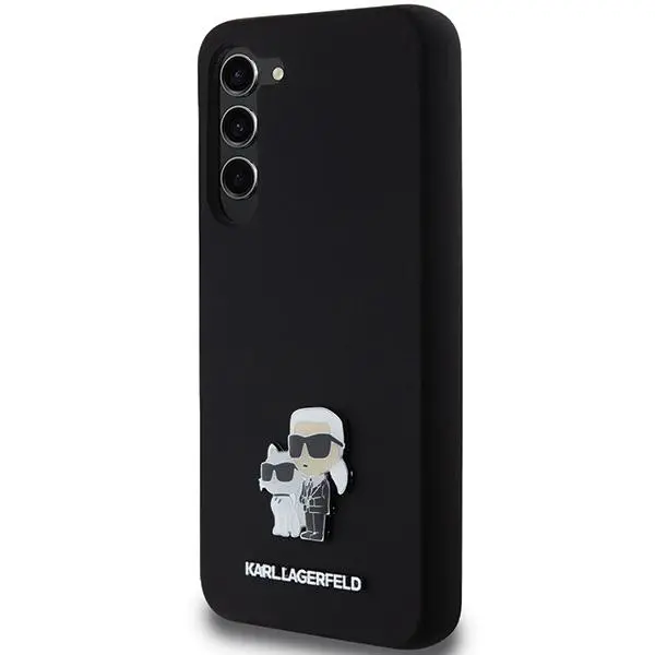 Etui Karl Lagerfeld Hardcase Silicone Karl&Choupette Metal Pin do Samsung Galaxy S24+ Czarny