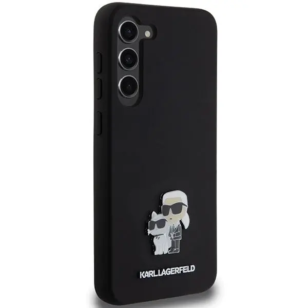 Etui Karl Lagerfeld Hardcase Silicone Karl&Choupette Metal Pin do Samsung Galaxy S24+ Czarny
