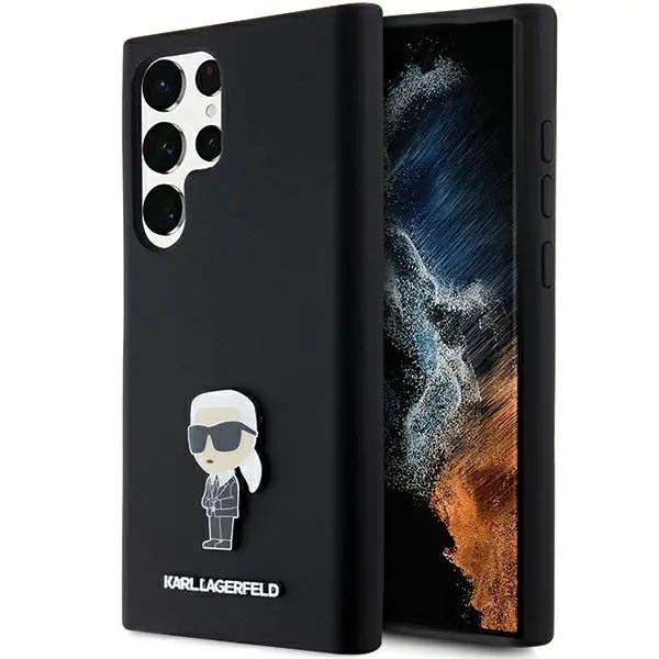 Etui Karl Lagerfeld Silicone Ikonik Metal Pin do Samsung Galaxy S24 Ultra Czarny