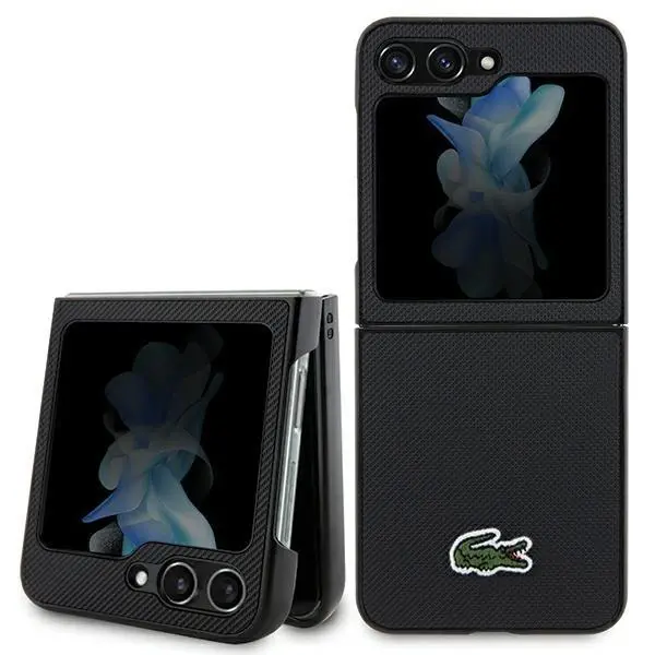 Lacoste LCHCZF5PVCK Hardcase Iconic Petit Pique do Samsung Galaxy Z Flip5 Czarny