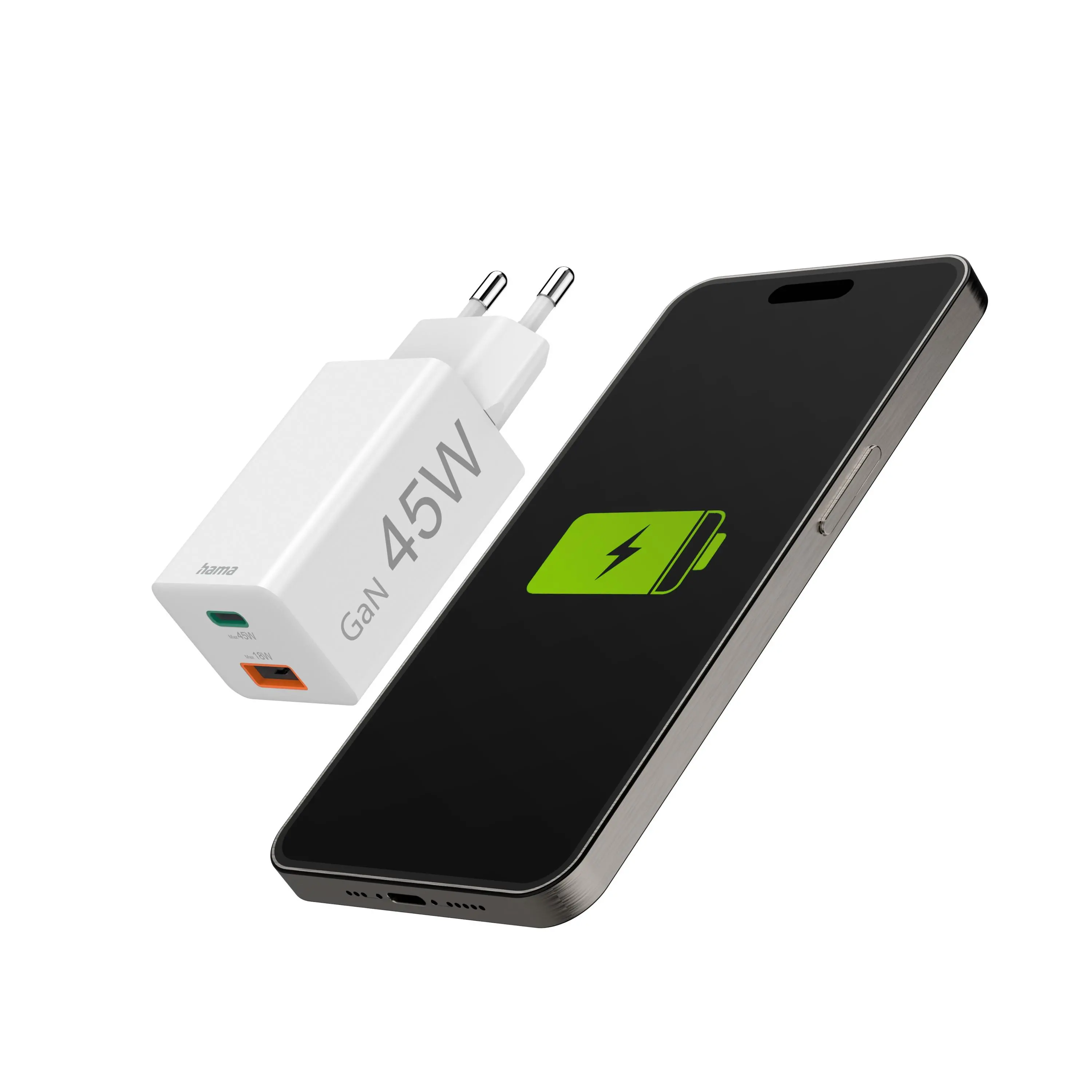 Ładowarka sieciowa Hama mini 45W GaN QC Biały