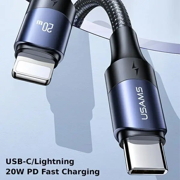 Kabel USAMS U71 USB-C do Lightning 20W PD Fast Charge SJ522USB01 2m Czarny