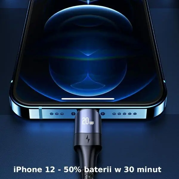 Kabel USAMS U71 USB-C do Lightning 20W PD Fast Charge SJ522USB01 2m Czarny