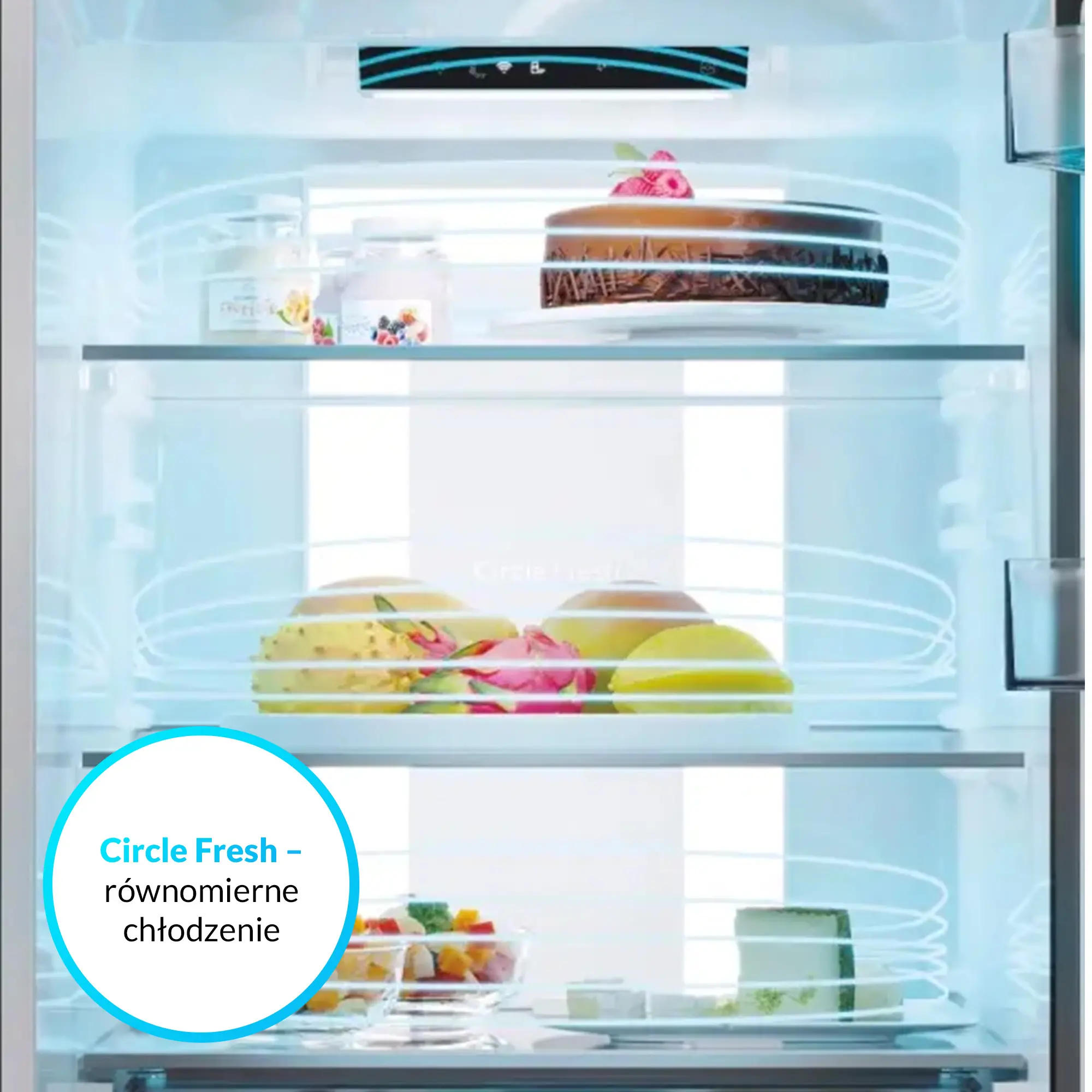 Lodówka Candy Fresco 500 CNCQ4T618EW Pełny No Frost 185cm Komora świeżości Zdalne sterowanie Biały