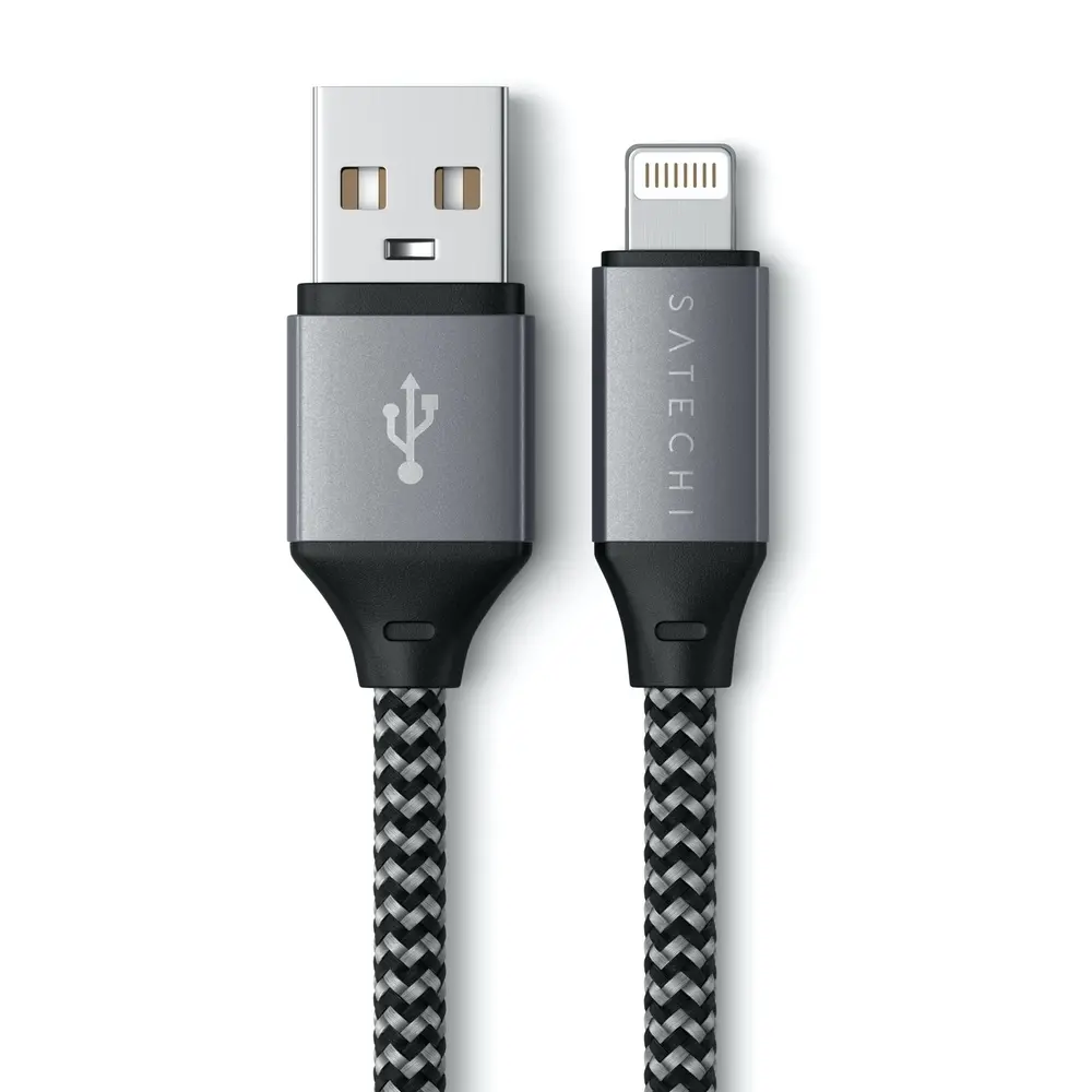Kabel Satechi SATSTTAL10M 15W USB-A do Lightning 0,25m Szary