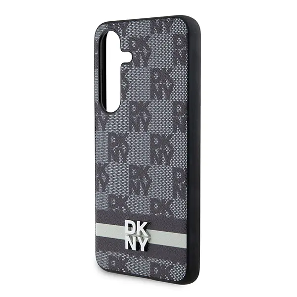 Etui DKNY Leather Checkered Mono Pattern & Printed Stripes do Samsung Galaxy S24 Ultra Czarny