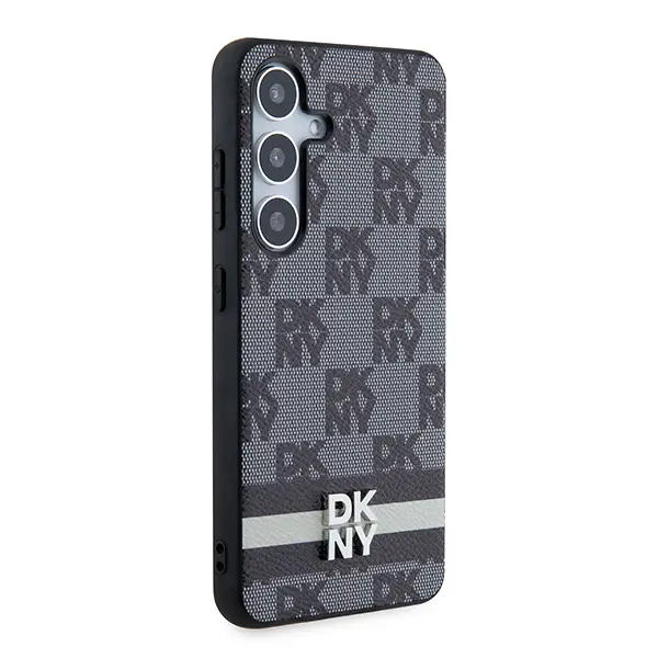 Etui DKNY Leather Checkered Mono Pattern & Printed Stripes do Samsung Galaxy S24 Ultra Czarny
